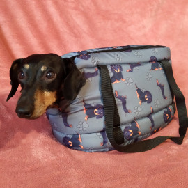Tacsi mintás kutyahordozó táska